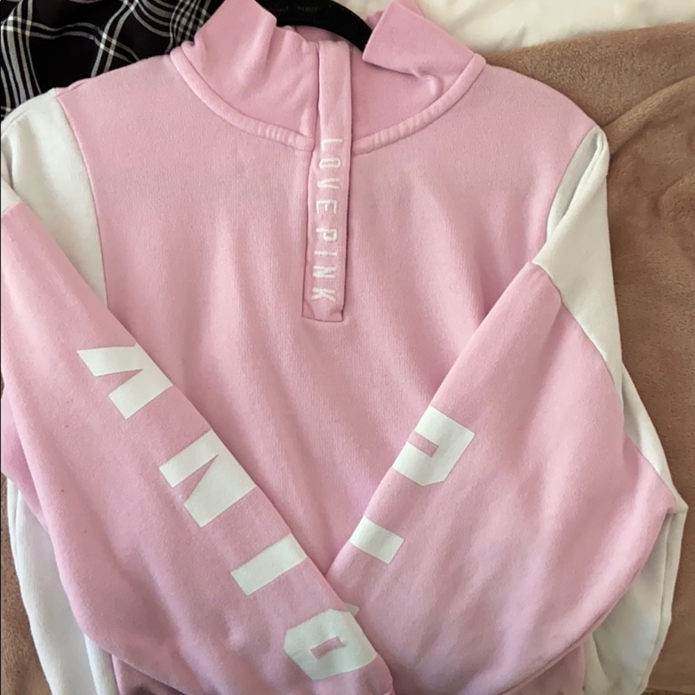 Pink half zip sweatshirt